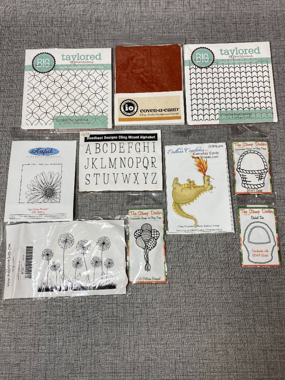 NEW Impression Obsession Taylored Expressions Rubber Cling Stamps & Die 10pc Lot